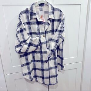 100% cotton print shacket